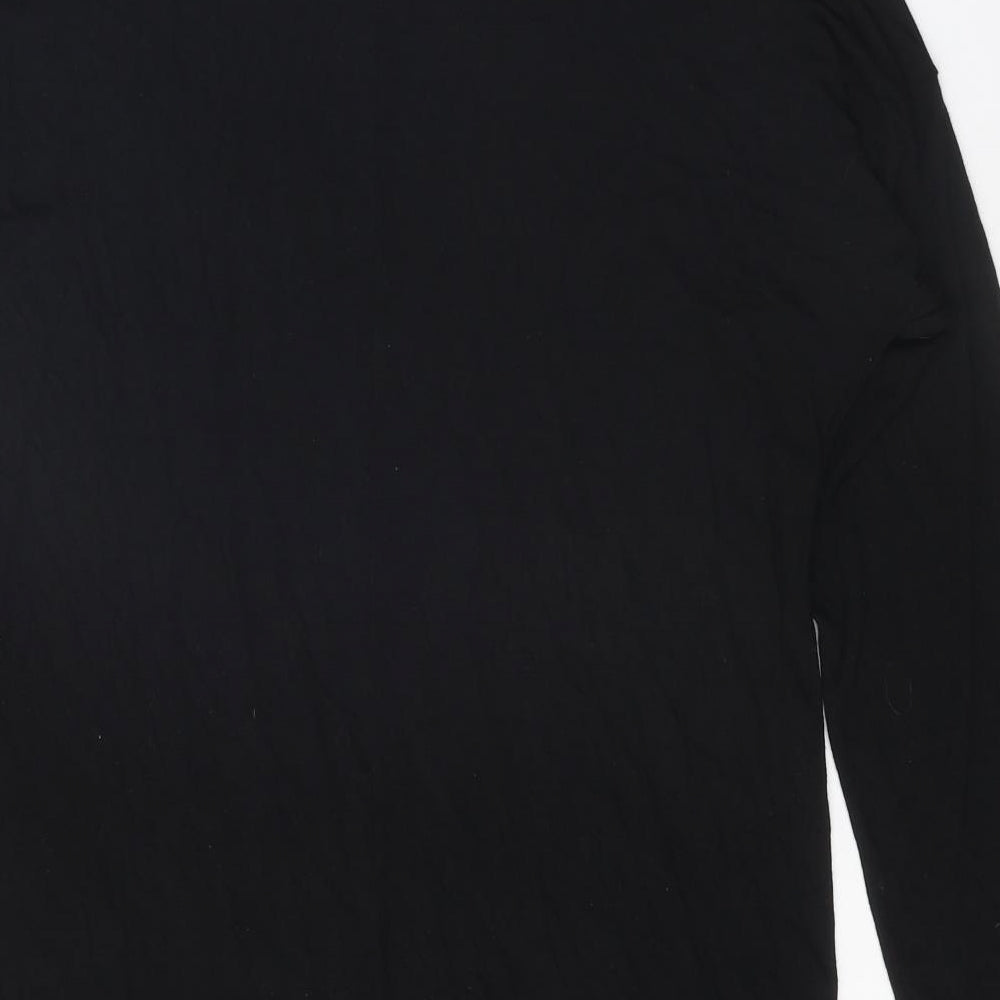 Boohoo Womens Black Polyester A-Line Size 10 Round Neck Pullover