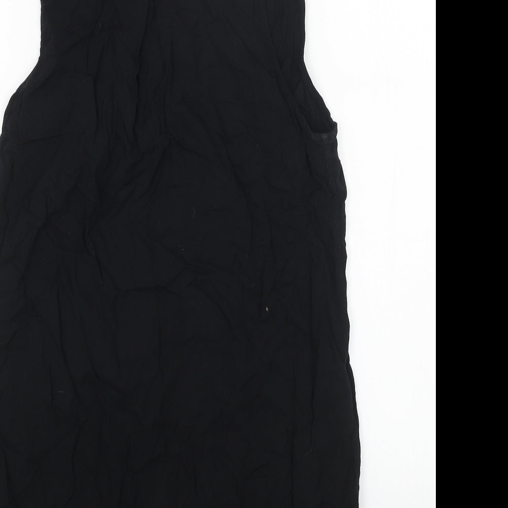 Womens UK Size 8 H&M Black Basic Button-Up
