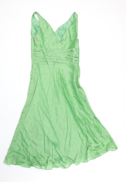 Monsoon Womens Green Polyester Ball Gown Size 8 Sweetheart Zip
