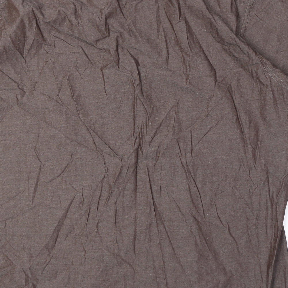 Womens UK Size 16 Kenneth Cole Brown Basic Button-Up
