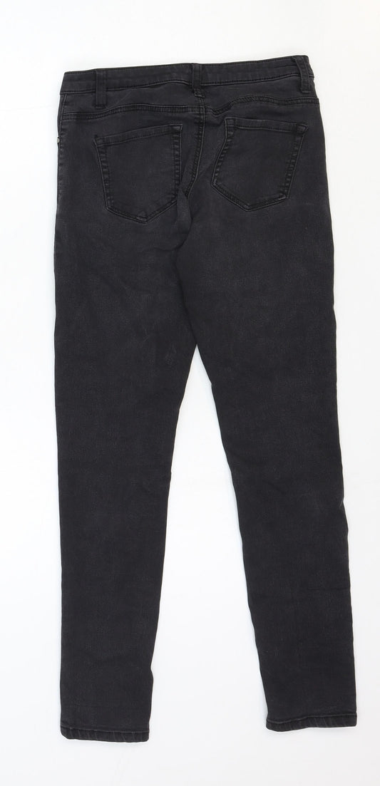 Denim & Co. Womens Black Cotton Skinny Jeans Size 8 Regular Zip
