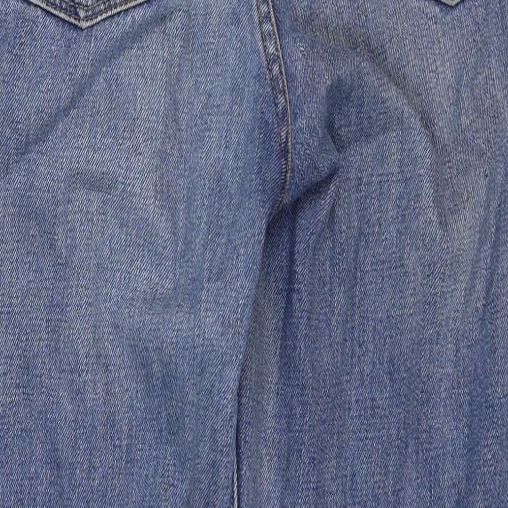 Topshop Womens Blue Cotton Straight Jeans Size 26 in Regular Zip