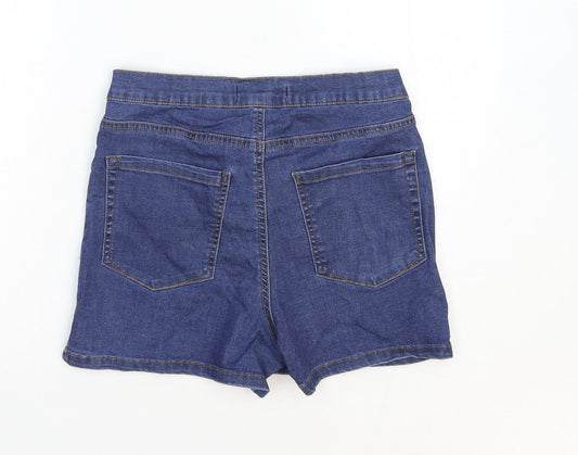 Denim & Co. Womens Blue Camel Mom Shorts Size 10 Regular Zip