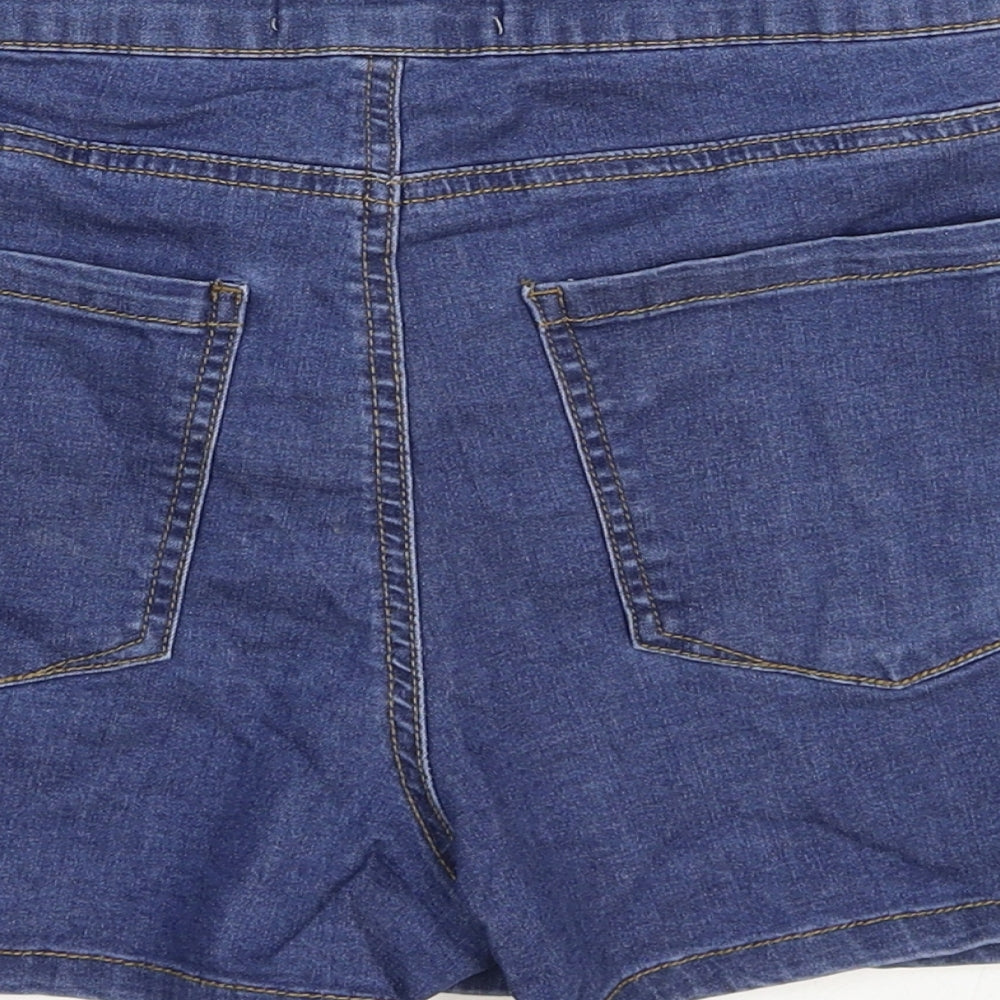 Denim & Co. Womens Blue Camel Mom Shorts Size 10 Regular Zip