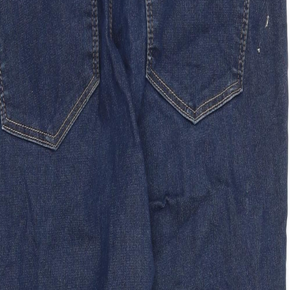 Topshop Womens Blue Cotton Skinny Jeans Size 34 in L32 in Regular