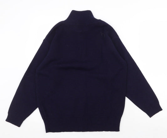 Womens UK Size S Nightingales Blue Henley Jumper