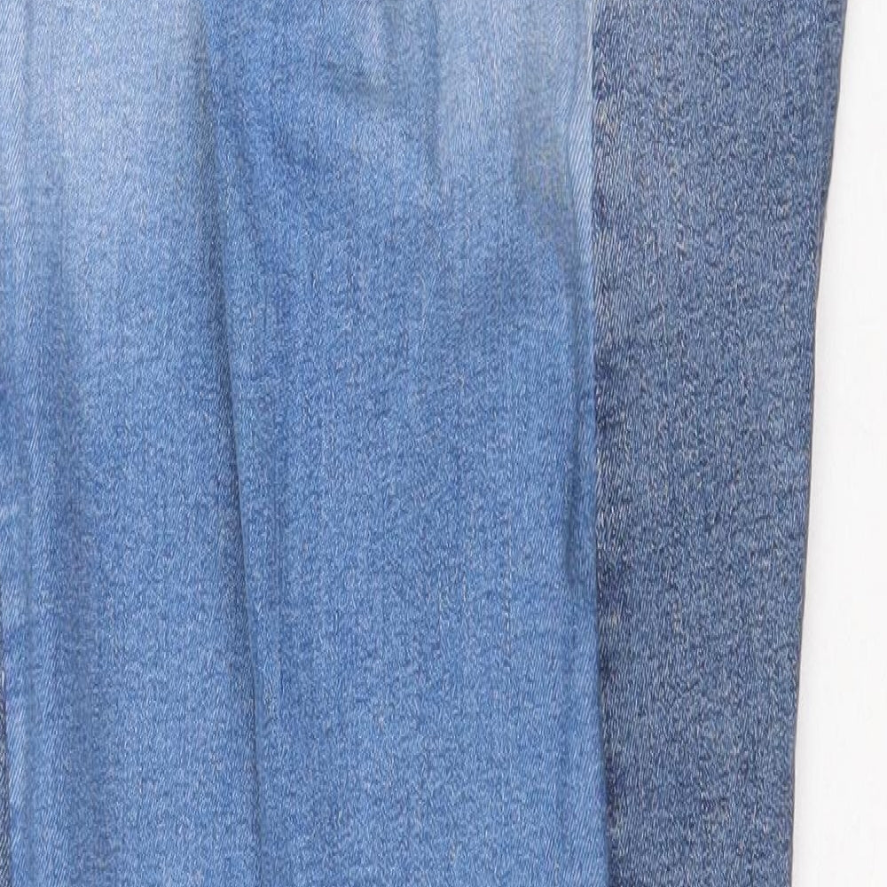 TU Womens Blue Cotton Straight Jeans Size 10 Regular Zip