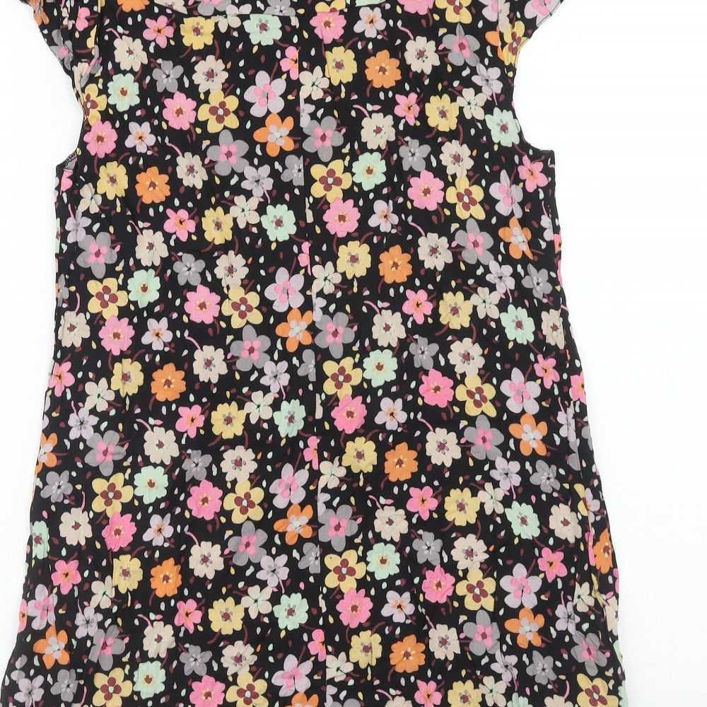 Cherokee Womens Multicoloured Floral Viscose Tunic Blouse Size 10 Boat Neck