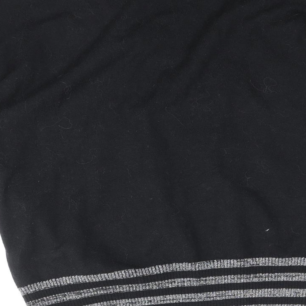 Karen Scott Womens Black Scoop Neck Acrylic Pullover Jumper Size 14