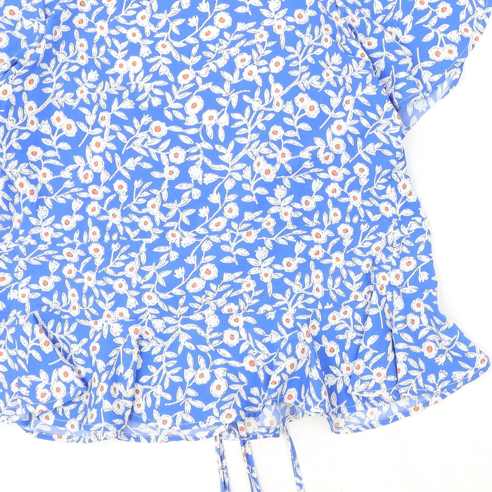 SheIn Womens Multicoloured Floral Polyester Basic Blouse Size M V-Neck