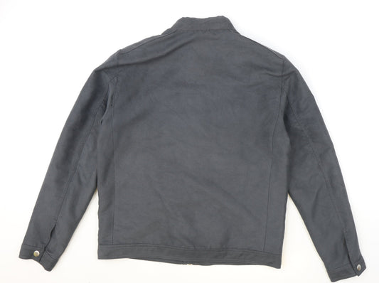 Womens UK Size M Marks and Spencer Grey Biker Coat