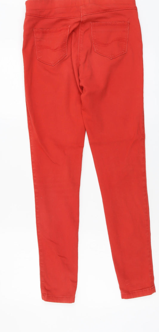 TU Womens Red Cotton Skinny Jeans Size 10 L30 in Regular