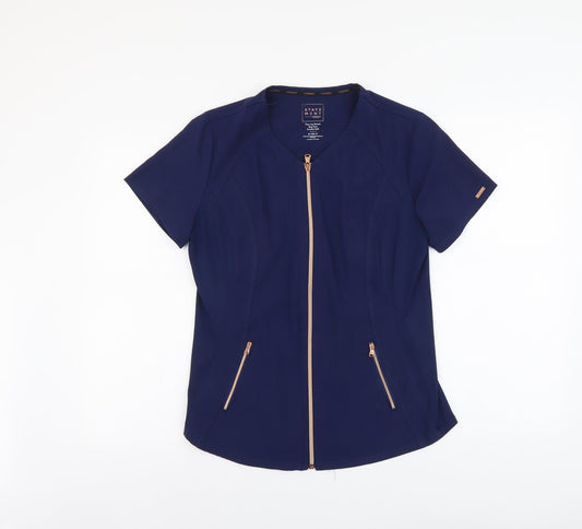 Womens UK Size S Cherokee Blue Basic Blouse