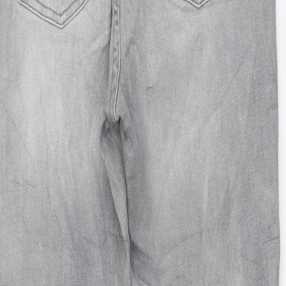 Denim & Co. Womens Grey Cotton Skinny Jeans Size 12 L28 in Regular Button