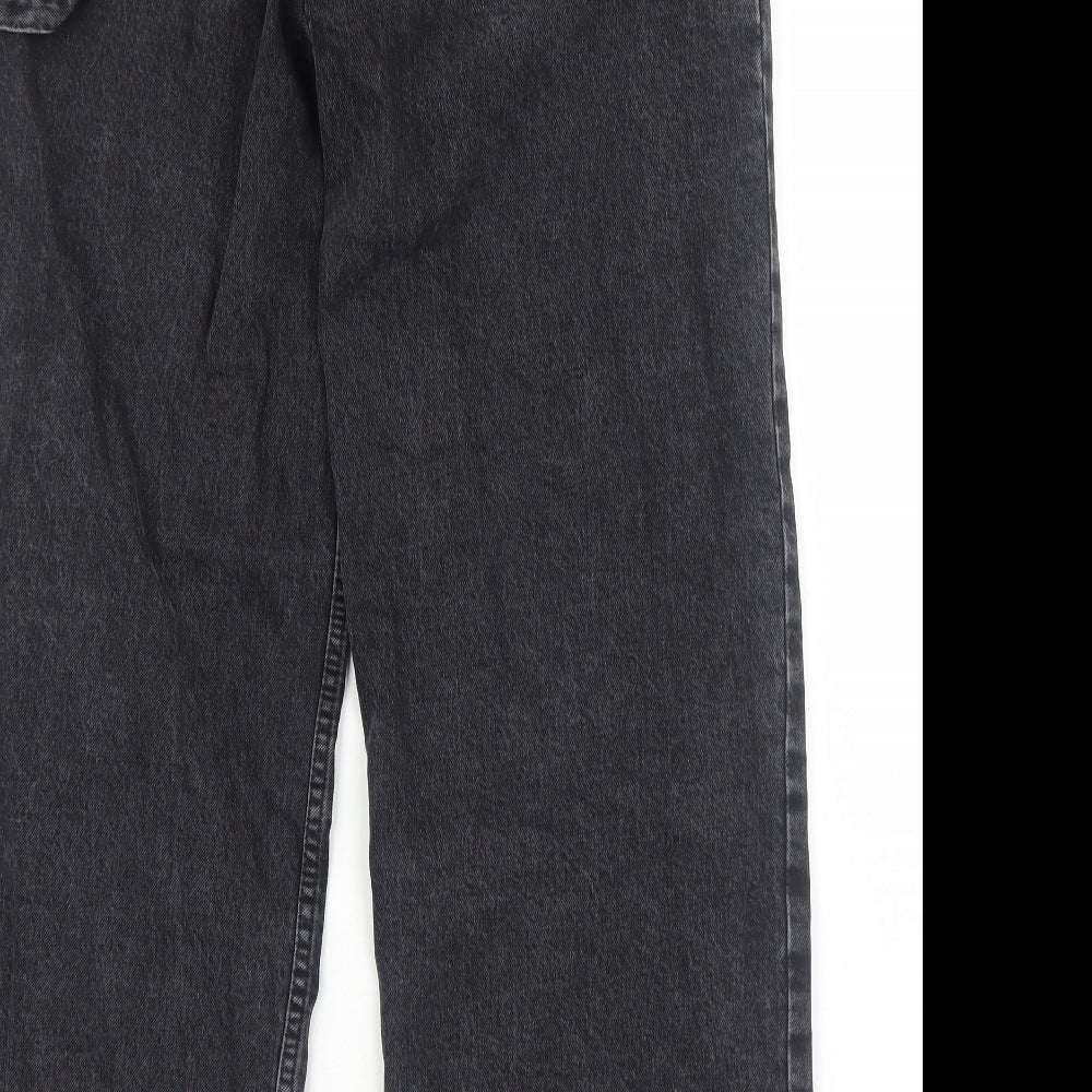 ASOS Womens Black Cotton Straight Jeans Size 6 L28 in Regular Zip