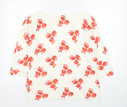 Womens UK Size 10 Papaya White Pullover Jumper