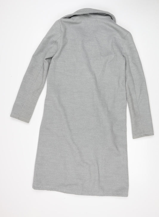 Made in Italy Womens Grey Overcoat Coat Size XS Button