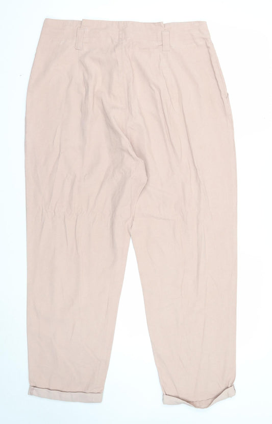 Womens UK Size 16 Miss Selfridge Regular Fit Pink Trousers