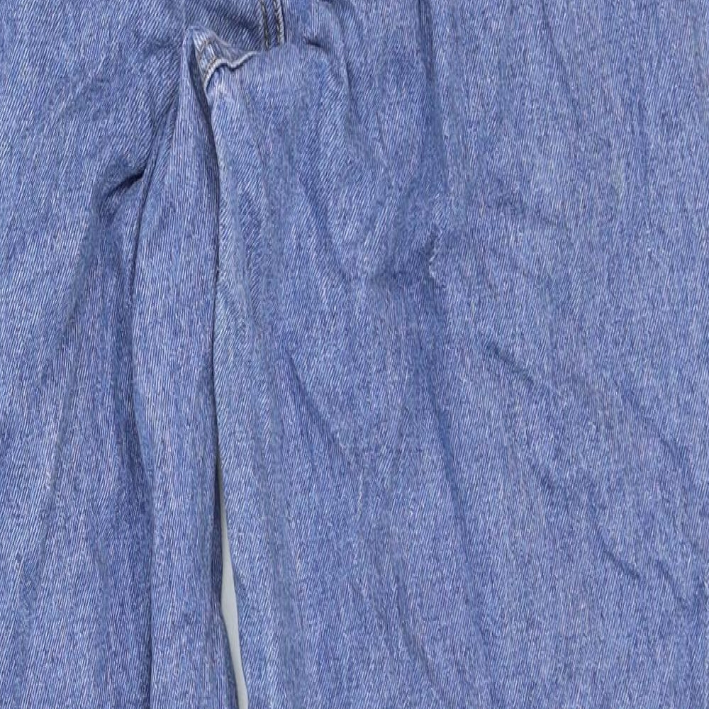 Missguided Womens Blue Cotton Straight Jeans Size 10 Regular Zip
