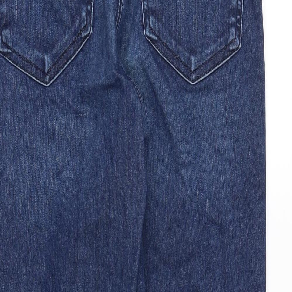 Topshop Womens Blue Cotton Skinny Jeans Size 30 in Slim Zip