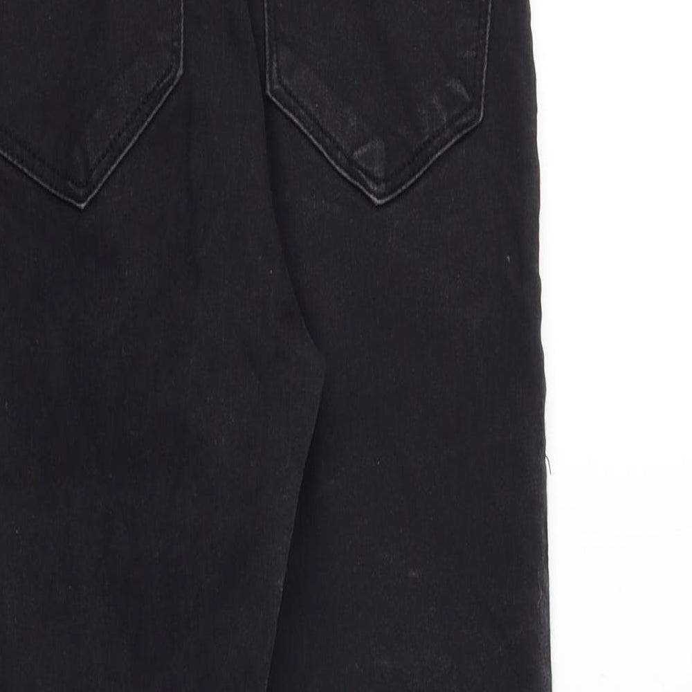 Topshop Womens Black Cotton Skinny Jeans Size 28 in Slim Zip