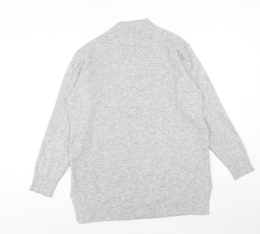 Marks and Spencer Mens Grey V-Neck Viscose Pullover Jumper Size L Long Sleeve