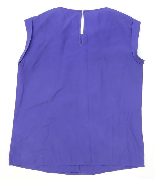 Womens UK Size 10 Oasis Blue Basic Blouse