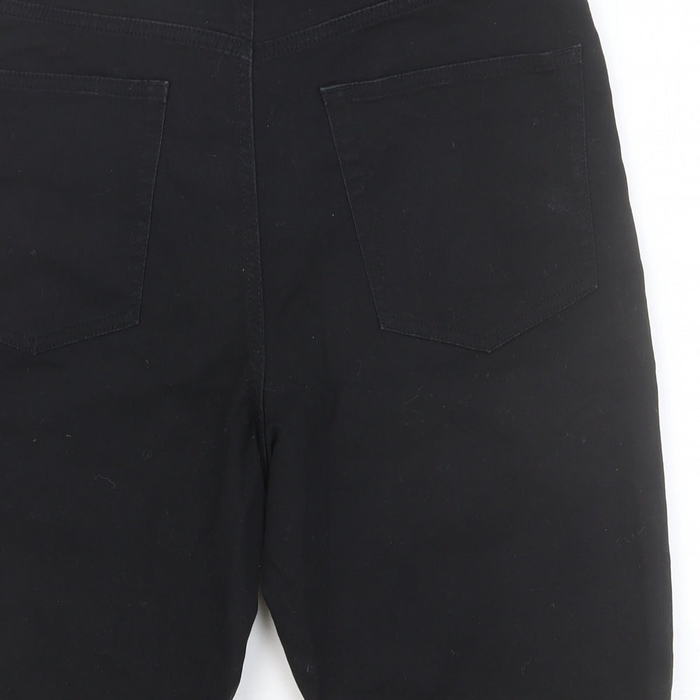 H&M Womens Black Cotton Chino Shorts Size 32 in Slim Button