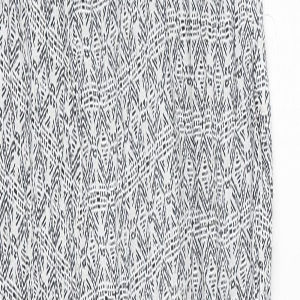 Zara Womens Blue Geometric Viscose Jumpsuit One-Piece Size M Pullover