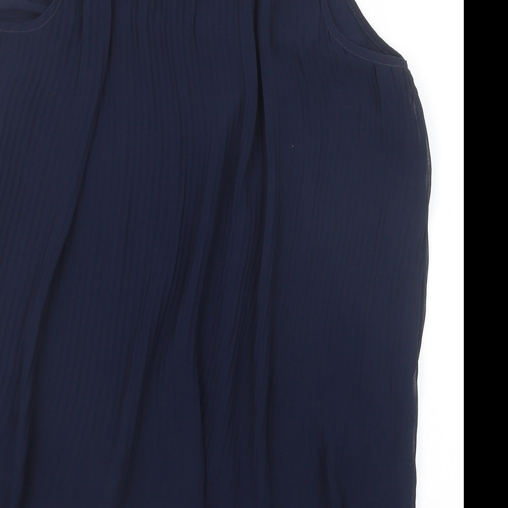 Womens UK Size S Zara Blue Basic Blouse