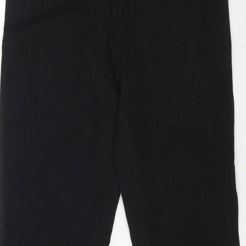 Zara Womens Black Cotton Bootcut Jeans Size XL L25 in Regular Zip