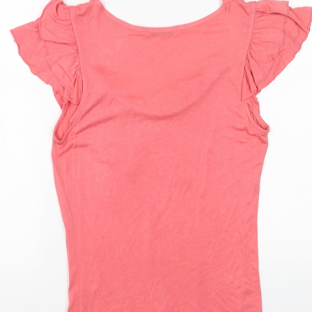 Womens UK Size M Oasis Pink Basic T-Shirt