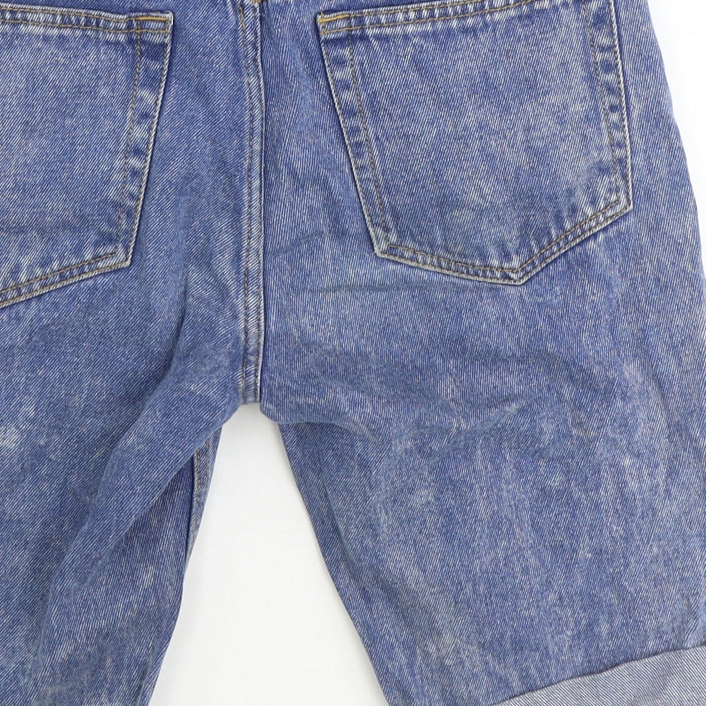 Denim & Co. Mens Black Cotton Biker Shorts Size 30 in Regular Zip