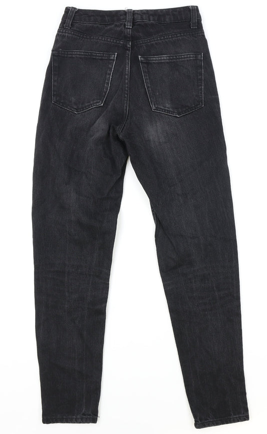 Topshop Womens Black Cotton Skinny Jeans Size 25 in Regular Zip