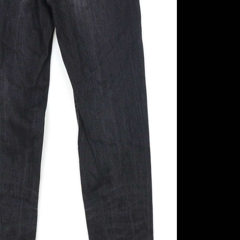 Topshop Womens Black Cotton Skinny Jeans Size 25 in Regular Zip