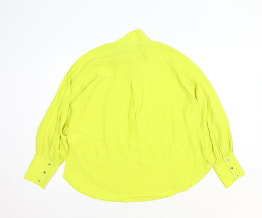 Womens UK Size XS Zara Yellow Basic Blouse