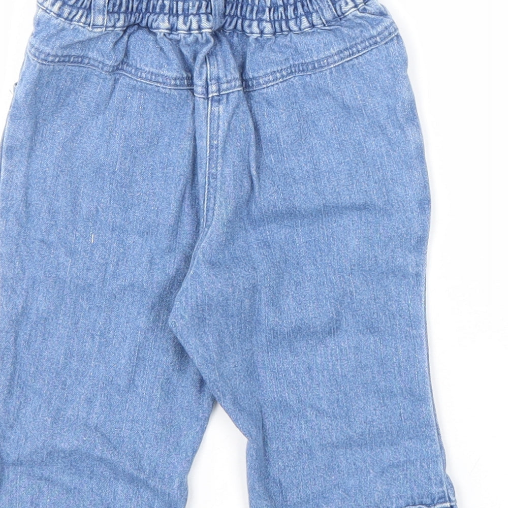 George Girls Blue Cotton Capri Jeans Size 6-9 Months L50 cm Pullover