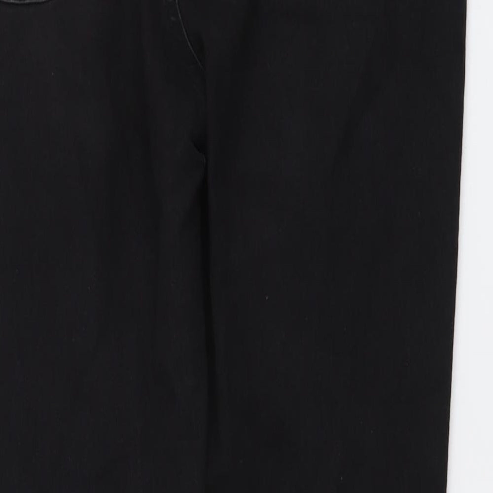 PRETTYLITTLETHING Womens Black Cotton Skinny Jeans Size 12 L28 in Regular Button