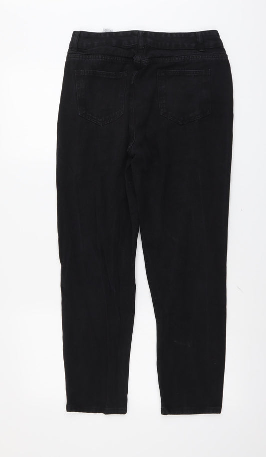 I SAW IT FIRST Womens Black Cotton Tapered Jeans Size 12 L26 in Regular Button