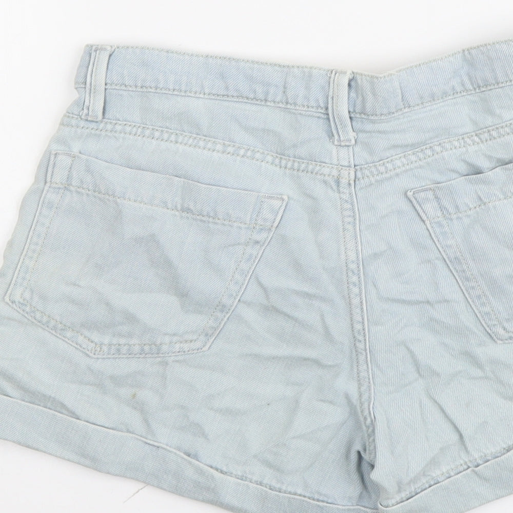 Gap Womens Blue Cotton Basic Shorts Size 25 in L3 in Regular Button