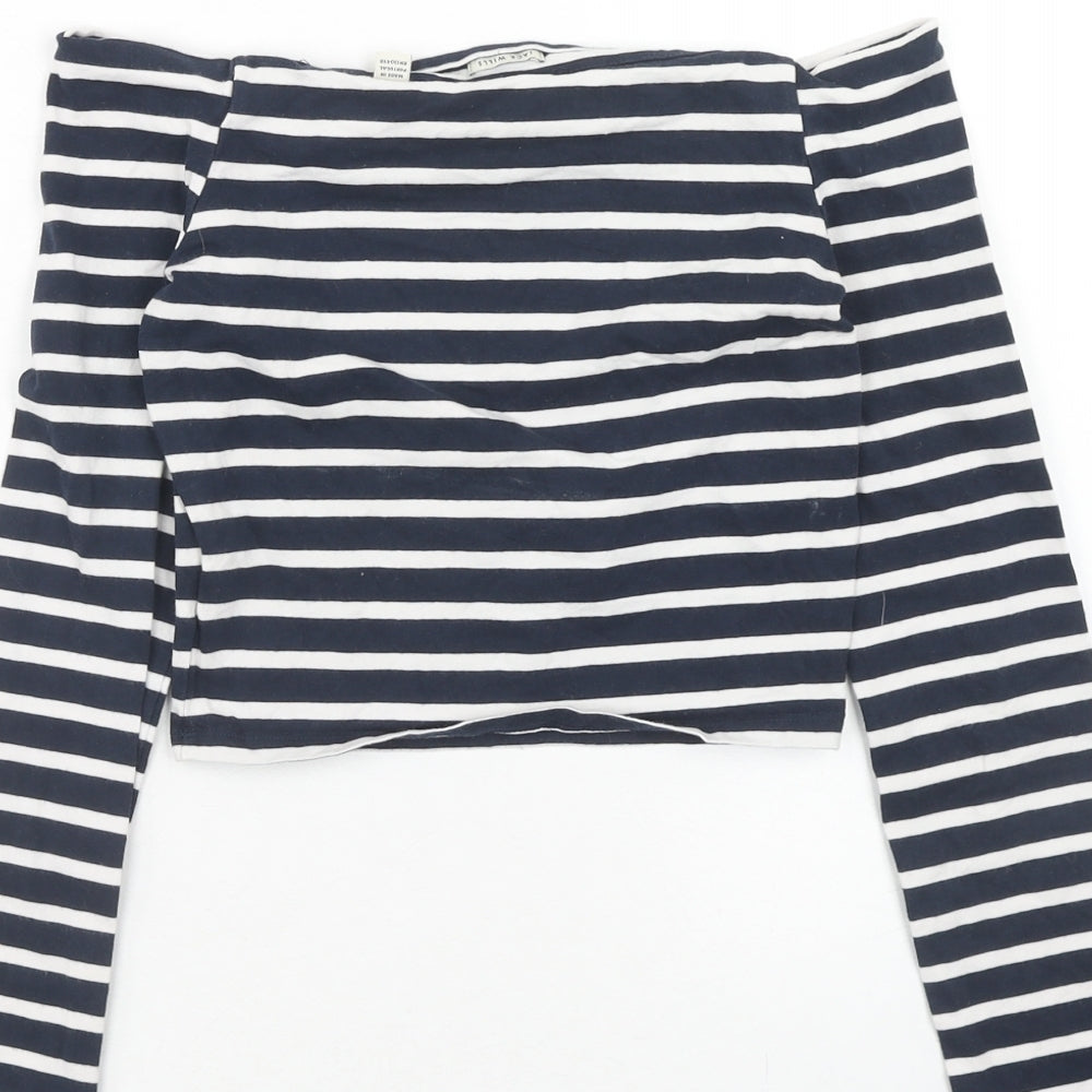 Womens UK Size 6 Jack Wills Blue Cropped Blouse