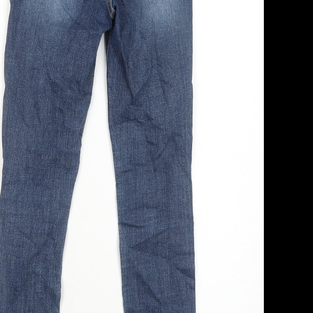 Womens UK Size S Preworn Regular Fit Skinny Blue Jeans