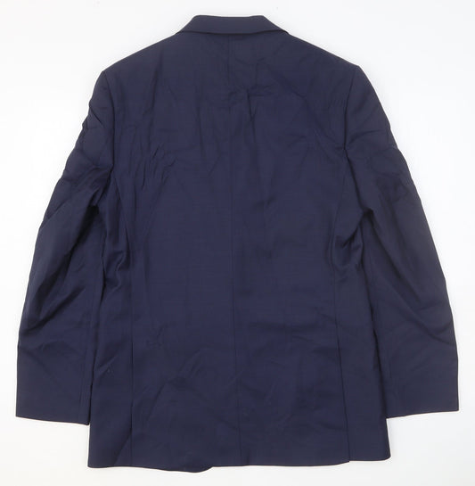 Autograph Mens Blue Wool Jacket Blazer Size 40 Regular