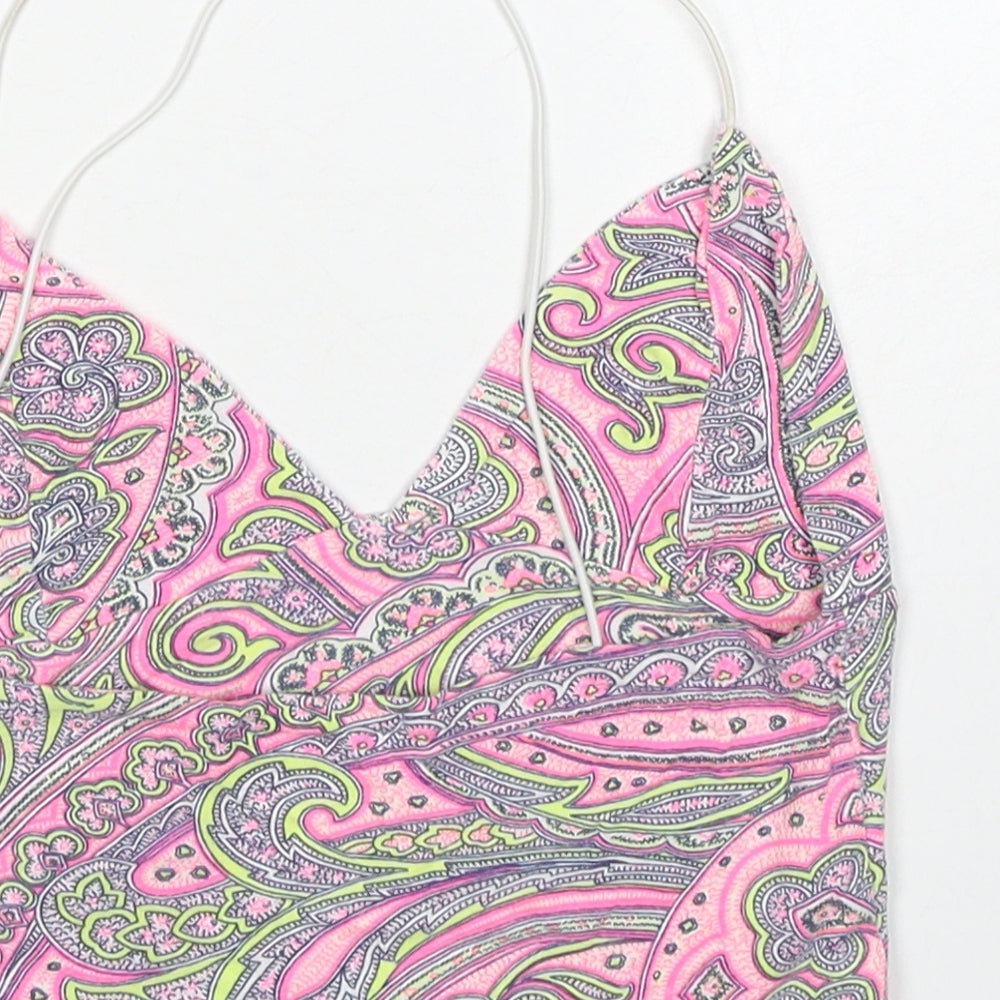 Womens UK Size 8 Missguided Pink Cropped Tank