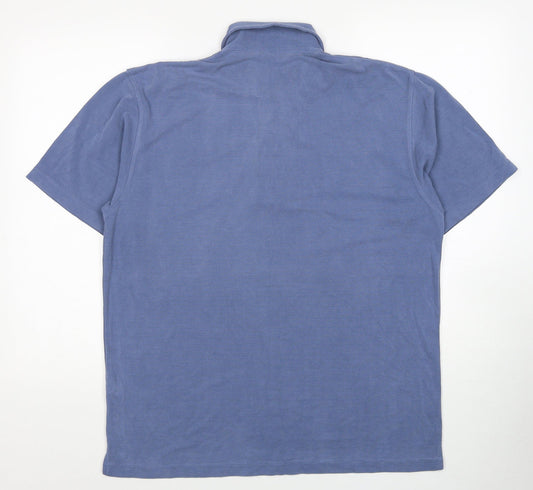 Fraser Mens Blue Cotton Polo Size M Collared Pullover