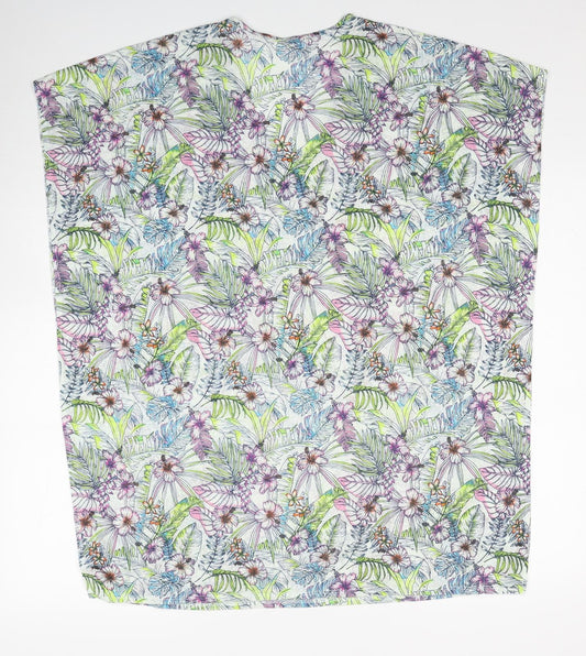 Papaya Womens Multicoloured Geometric Polyester Basic Blouse Size S V-Neck