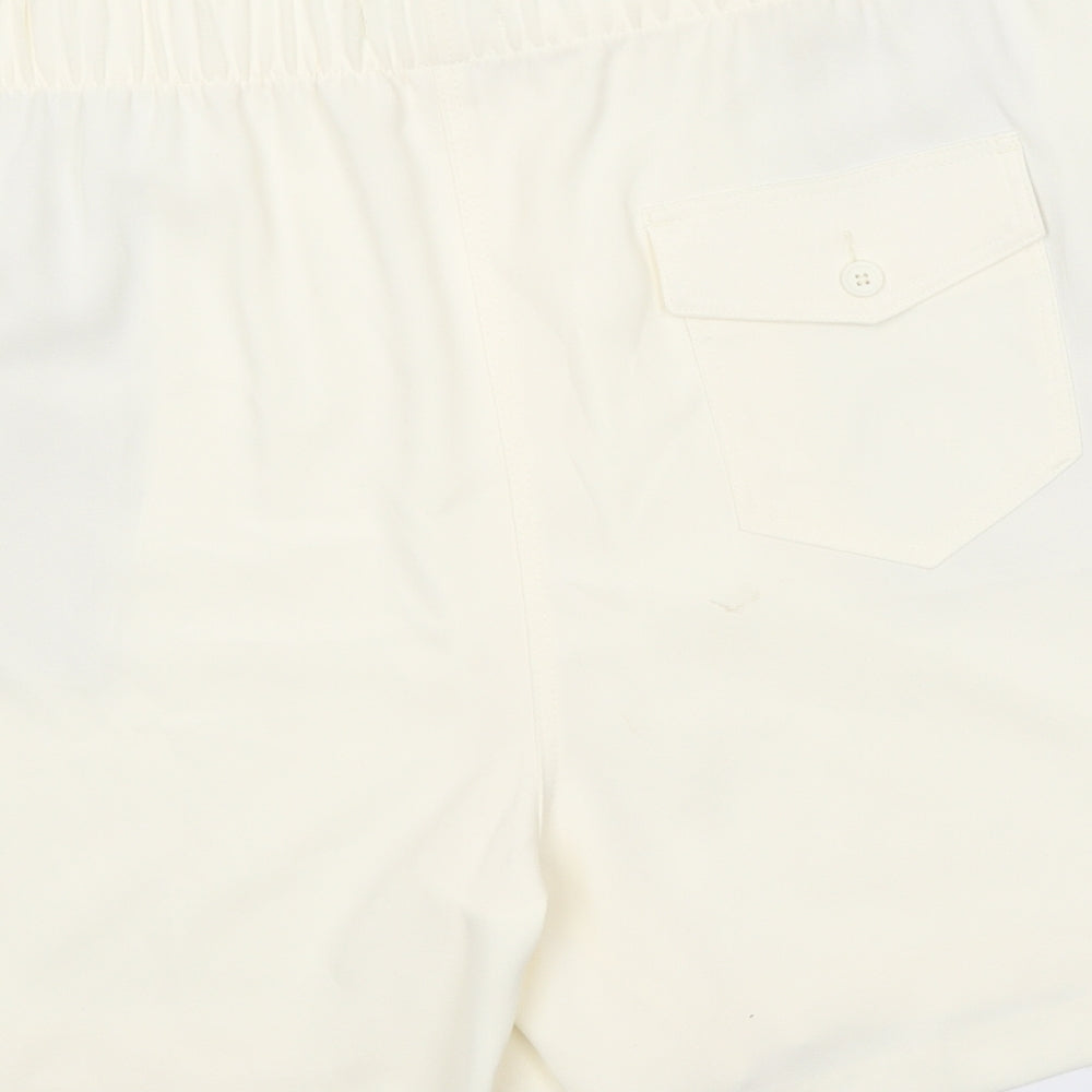 Marks and Spencer Womens White Polyester Basic Shorts Size 20 Regular Pull On
