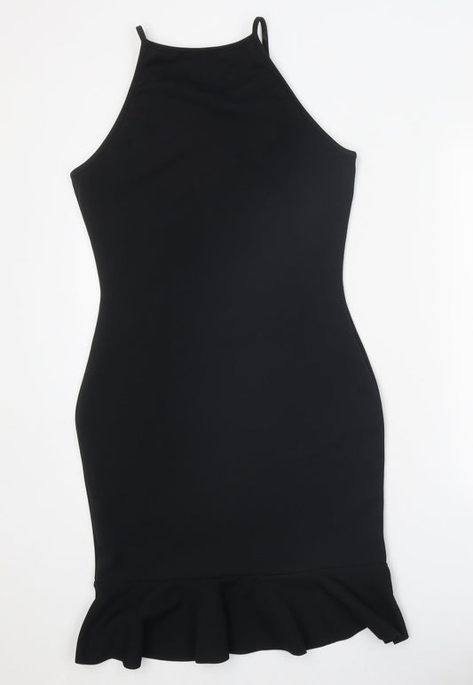 Missguided Womens Black Polyester Bodycon Size 12 Round Neck Pullover