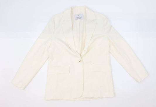 Womens UK Size XS Stradivarius Regular Ivory Blazer