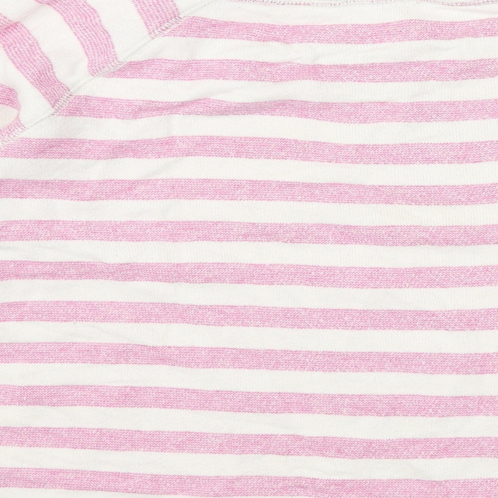 Gap Womens Pink Striped Cotton Pullover Sweatshirt Size S Pullover
